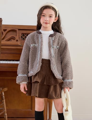 Toddler Kid Girls Vintage Corduroy Mini Skirt High Waisted Y2K Ruffle Skirts with Liner 3-12Y2