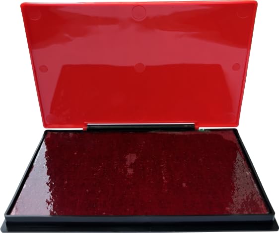 Big Size Stamp Pad Color Red Ink Stamp Pad for Stamping Purpose Size 15.7 cm x 9.6 cm (Pack of 1)