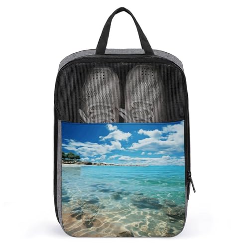 Sac à chaussures imprimé eau de mer pour le rangement de votre serviette de bain