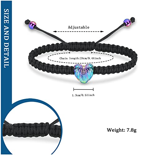Bracelet urne cœur pour cendres ajustable, solution deuil discrète - 2