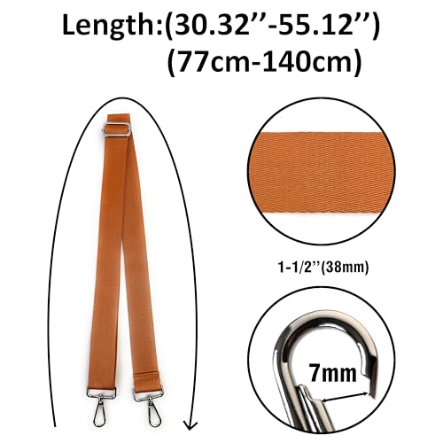 Image of Purse Strap Replacement for Crossbody Bags & Handbags | Premium Webbing with Silver Hardware Clip-On Installation Adjustable Length Comfortable Wide Guitar Style Strap