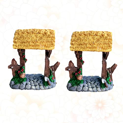 HEALLILY Modelo de Resina Mini Portão de Jardim Móveis Em Miniatura para O Jardim de Fadas Ornamento