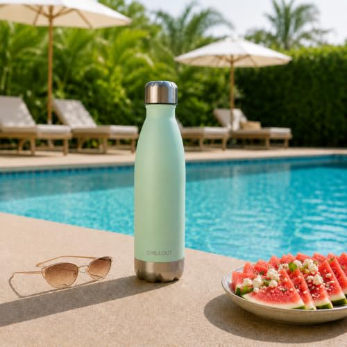 Image of CHILLOUT LIFE 17oz Insulated Stainless Steel Water Bottle, Leak Proof