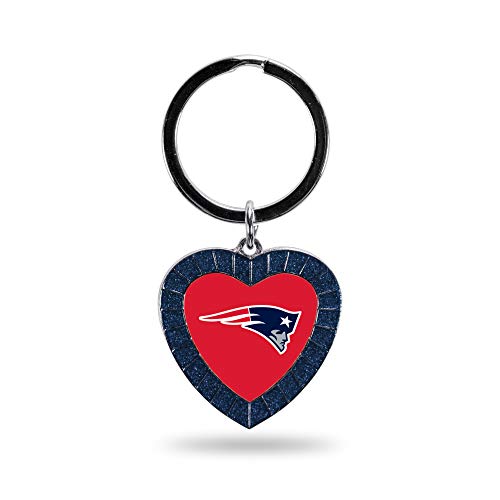 Image of Rico Industries NFL Football Rhinestone Heart Keychain - Great Accessory