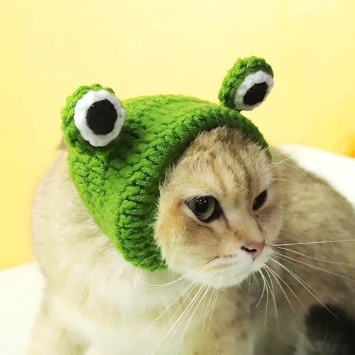 Gorro de Rana Tejido para Perros Pequeños y Gatos, Mediano miniatura 6
