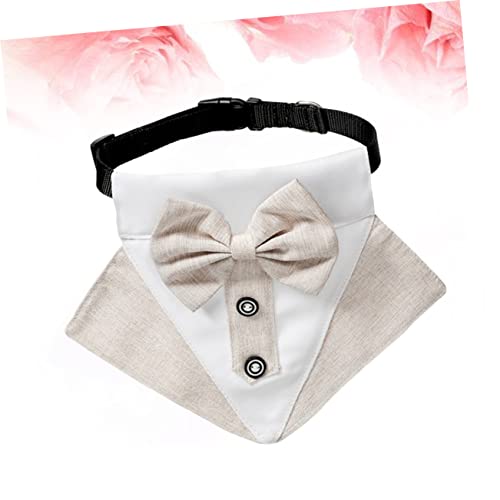 Pañuelo y Collar con Pajarita Elegante para Perros Khaki XL miniatura 7