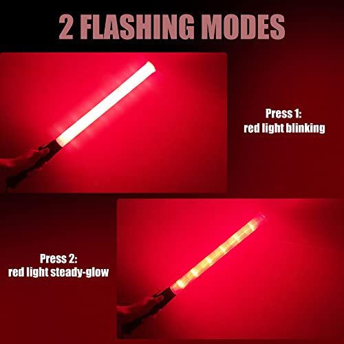 E-Riding 21 Inch Signal Traffic Safety Baton 4 Pieces Led Light Multifunction Traffic Wand With 2 Flashing Modes, Using 2 C-Size Batteries (Not Included) #TOP2