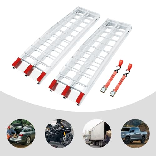 Rampas plegables de aluminio para motos y vehículos 89 x 11 pulg miniatura 4