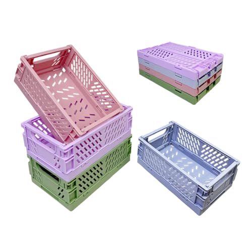 Klappbox, 4 Stück Klein Aufbewahrungskorb Klappkiste 15 x 10 x 5,8 CM,...