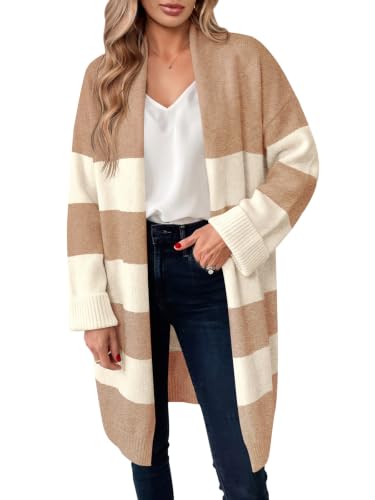 Image of Saodimallsu Womens Long Cardigan Sweaters Chunky Open Front Oversized Slouchy Knit Fall Trendy Coatigan Jackets