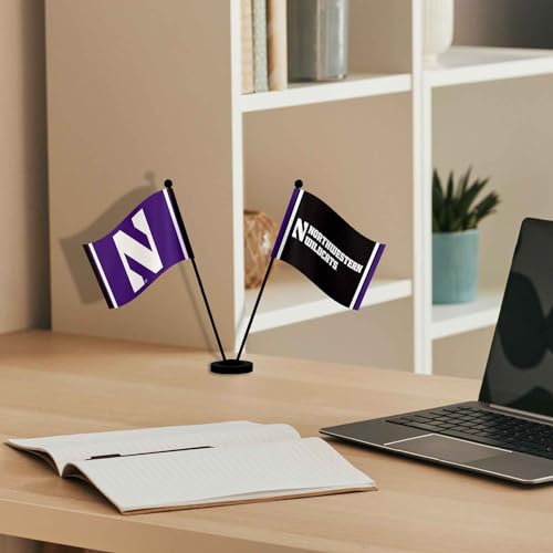 Drapeaux de bureau Northwestern Wildcats de table et supports miniatures sport - 2