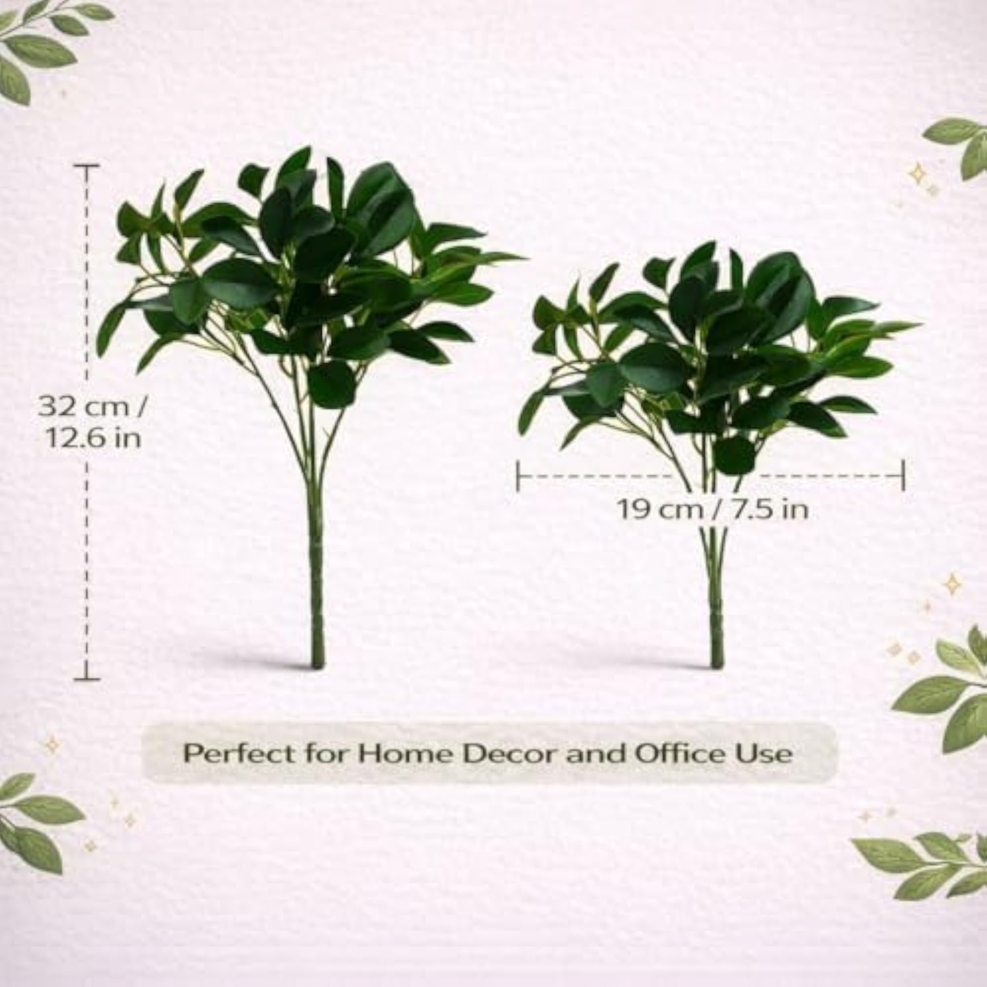Artificial Rubber Plant Set of 2