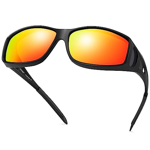 Image of URUMQI Polarized Sunglasses Fit Over Glasses for Men Women, Wraparound Sun Glasses UV400 Protection for Driving Fishing