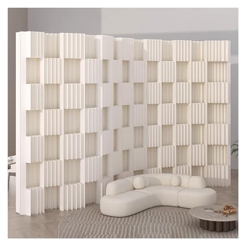 Cortinas separadoras de ambientes, Separador de Pared de Papel, Divisor Plegable y retráctil, con estantes de Almacenamiento para privacidad, para Oficina en casa (200 x 200 cm/6,5