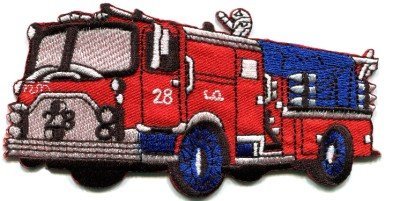 Fire Engine Truck Rescue Pumper Red Retro Appliques Hat Cap Polo Backpack Clothing Jacket Shirt DIY Embroidered Iron On/Sew On Patch #1