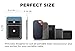 Afterplug 2-Pocket Adhesive Storage Pouch, Laptop Accessory Organizer for SSD, Magic Mouse, Cables, Black and Sky Blue
