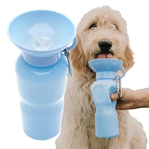 Springer Dog Water Bottle Portable Travel Water Bottle Dispenser for Dogs Dog Gift Seen on Oprahs Favorite Things Shark Tank Leak Proof Bottles Fill Bowl with Water BPA Free 22oz Sky Blue