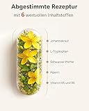 120 Johanniskraut Kapseln hochdosiert - 1000mg Johanniskraut-Extrakt mit GABA & L-Tryptophan - pflanzlicher Stimmungsaufheller hochdosiert - Stimmungszauber - 3 Monatsvorrat