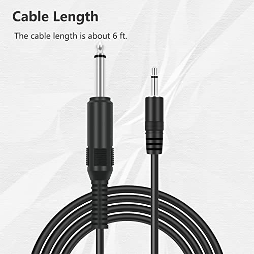 Cable adaptador audio 6ft 3.5mm a 6.35mm mono miniatura 4