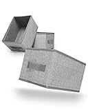TOPP4u kleine Aufbewahrungsbox - 3er-Boxen-Set - 26x18x15 cm - praktische Kisten zur Aufbewahrung - faltbare Organizer - Ordnungsboxen Grau-Beige