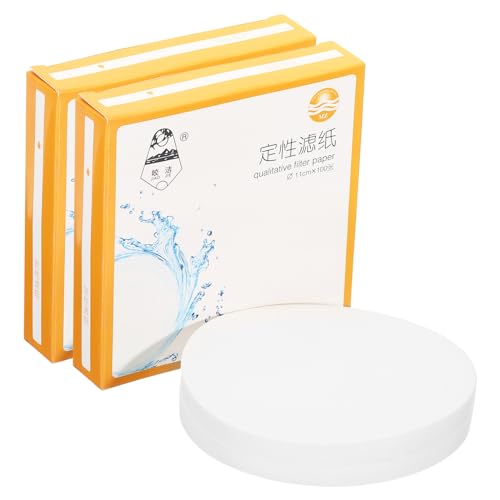 Image of PATIKIL 200Pcs 11cm Qualitative Filter Paper Circles, Fast Speed Round Laboratory Filter Paper Chemical Industrial Oil Testing Funnel Filter Paper