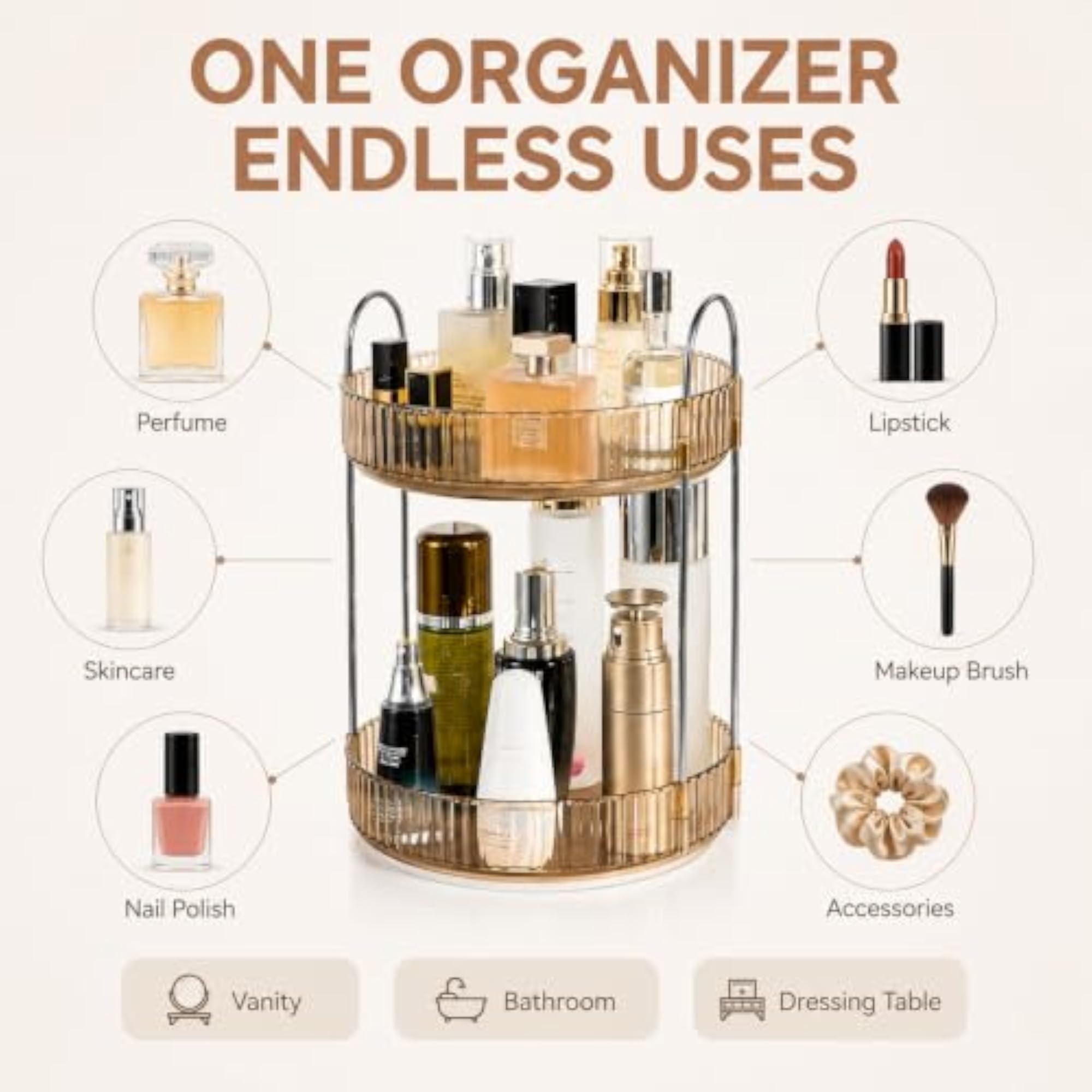 360° Rotating Lipstick Organiser Box for Makeup