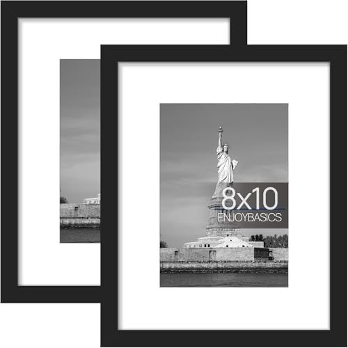 Jkevow 8x10 Picture Frame, Display Poster 5x7 with Mat or