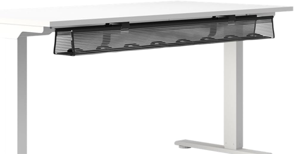 Humanscale Mesh Wire Basket for Desk, Durable Wire Cable Management for Strips and Cables, Lightweight and Heavy-Duty Under Desk Organizer, Self Fastener Secure Cable Management Basket