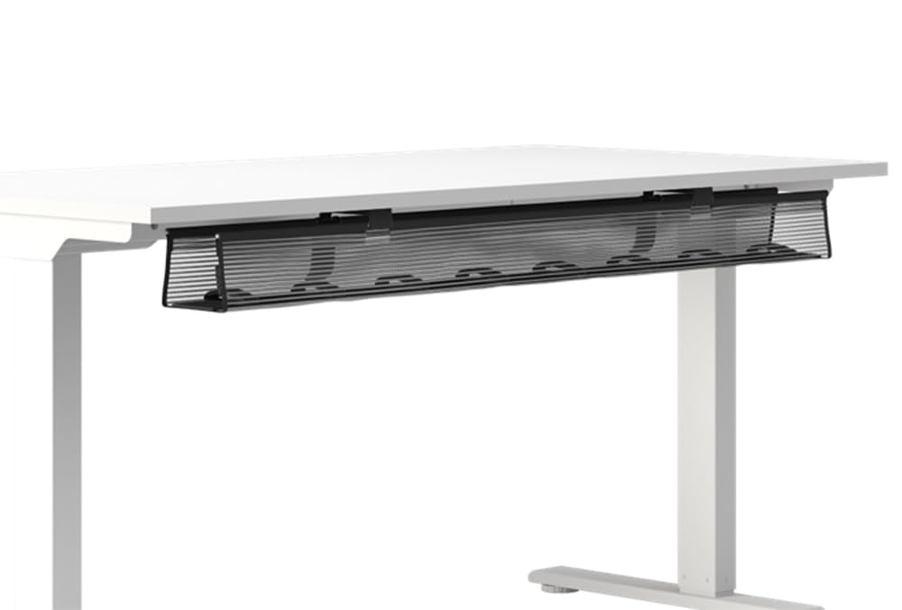 Humanscale Mesh Wire Basket for Desk, Durable Wire Cable Management for Strips and Cables, Under Desk Organizer, Self Fastener Secure Cable Management
