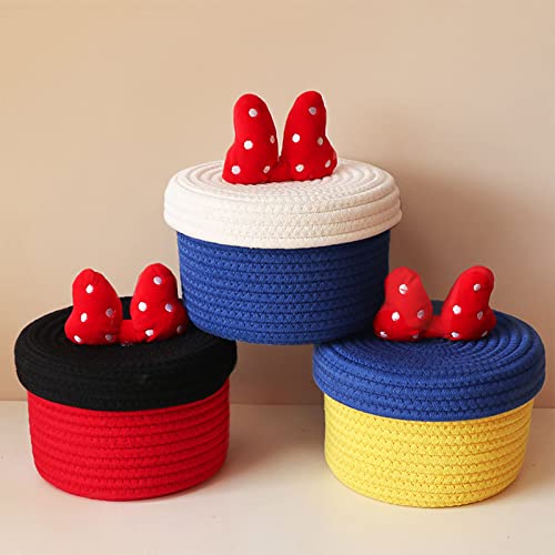 Cesta de Navidad de hilo de algodón para decoración del hogar 5