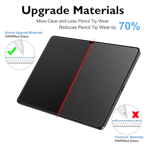 Esanik 2 Pack Like Paper Glass Screen Protector for Samsung Galaxy Tab A9 Plus/A9 Plus 5G (11 inch) 9H Tempered Glass Film with Alignment Frame, Writing Like on Paper, Anti Glare by Esanik - Image 3