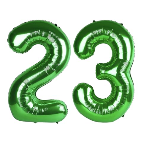 Image of 23 Balloon 40 inch Dark Green Number Balloons for 23 32 Birthday Decoration | Saturated Color, Large 40 in, With Inflation Straw & Hanging Hole, For Back-To-School Season, Forest Picnic Party, Christmas
