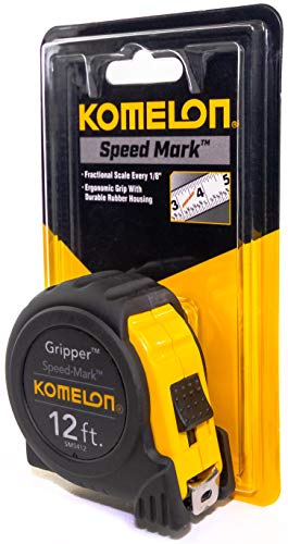 Komelon SM5412 Speed Mark Gripper Acrylic Coated Steel Blade Measuring Tape 5/8-Inch x 12-Feet, White - Thumbnail 5