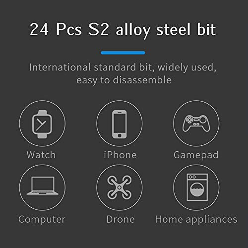 28 In 1 Cordless Torque Screwdriver Tool, Rechargeable Electronic Repair Kit With 24-Piece Standard Screwdriver Bits, Led Light, Magnetizer For Phones, Camera, Watches, Toys, Computers Quick Repair. #TOP4