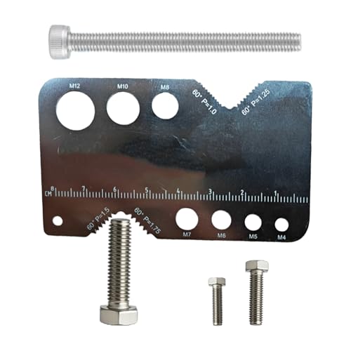 Medidor de rosca,Regla Portátil De Acero Inoxidable | Medidor y Buscador de calibre de alambre compacto,Para Ingenieros Ingenieros Metalurgia Carpintería Fontanería Taller Artesanía Casa Garaje