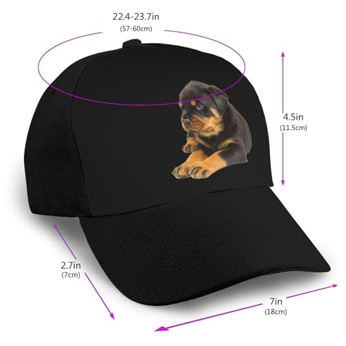 Lovely Rottweiler Unisex Classic Adjustable Curved Brim Baseball Cap, Trucker Hat2