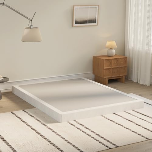 ZASHONT Box Spring for Queen Bed 4 Inch - Heavy Duty Metal Mattress Foundation with Easy Clean Cover Metal Low Profile Queen Box Spring Only Noise Free Easy Assembly
