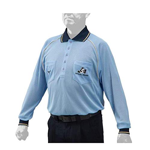 MIZUNO(ミズノ) ソフトボール審判員用長袖シャツ(ユニセックス)ソフトボール アンパイア用品 審判員用ウエア(12JC9X15) 19パウダーブルー×ネイビー 19パウダーブルー×ネイビー M