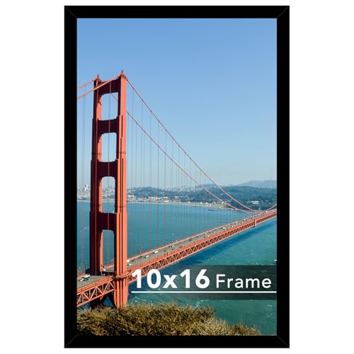 HEYTUYA 10x16 Picture Frame Black for Wall Hanging 10 x 16 Frame Wall Gallery Photo Frame with Shatter Resistant Plexiglas Black
