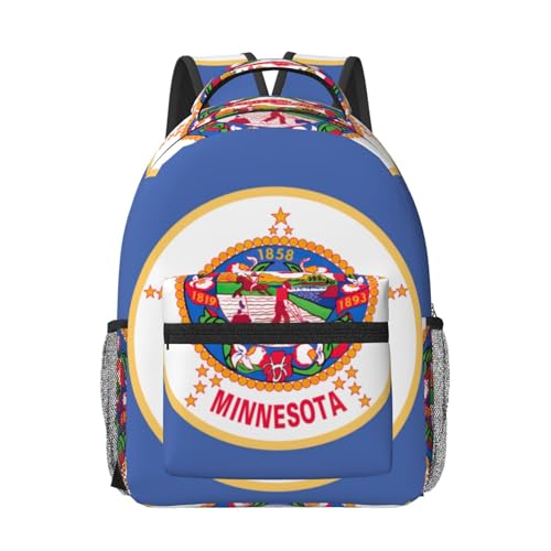 Sac à dos imprimé Minnesota noir avec compartiment ordinateur portable