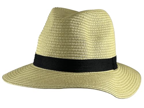 TOP HEADWEAR Black Band Summer Straw Sun Hat