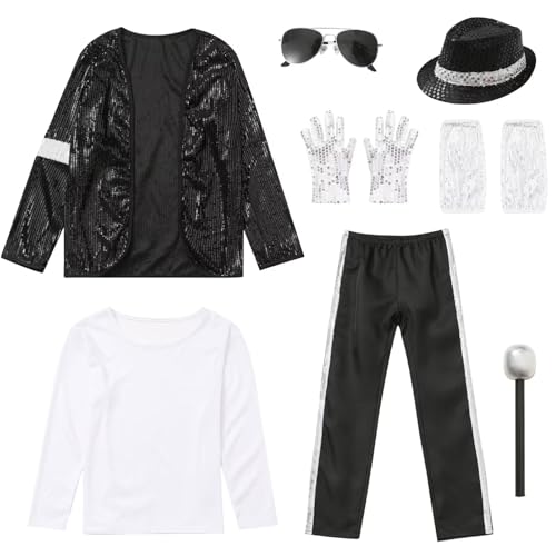 Set de 8 pcs Disfraz retro disco para niños miniatura 3