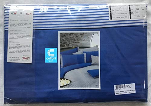 Funda nórdica de matrimonio de algodón azul Bluette Muro Cogal Italia 5