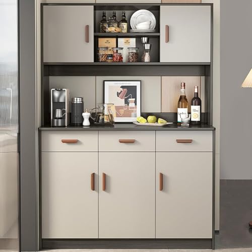 Opiniones de Tammex los mejores 5. 47 FL FASHION LEADER Armario de Cocina Moderno, Gabinete de Almacenamiento, Madera Mueble para Comedor con Gabinetes y Cajones, Bufetera Mueble Blanco, 120×36×170 cm