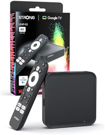 STRONG Leap-S3 TV Box Streaming 4K UHD Google TV con Puerto Ether...