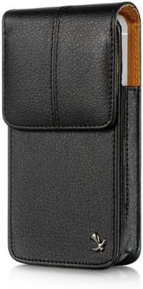 Premium Executive Black Vertical Leather Carrying Pouch Case for Apple iPhone 4 / 4S / 5 / 5S /5C Samsung Galaxy S4 / IV mini Smart Phone