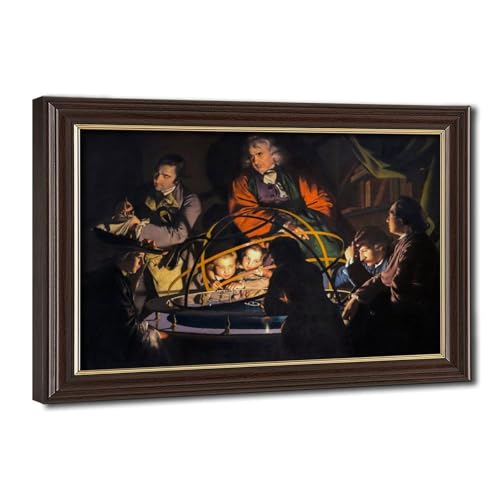 Impression sur toile d'un philosophe conférant sur l'Orrery de Joseph Wright