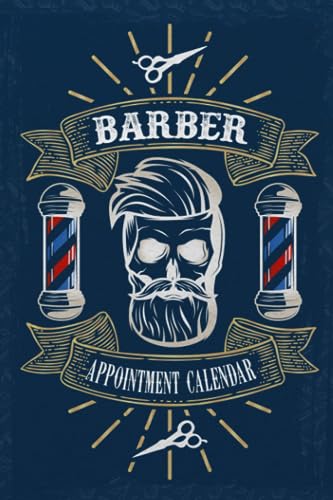 Barber Appointment Calendar: Calendrier des rendez-vous chez le coiffeur, par jour et par heure, par tranches de 30 minutes. (Blue Design) (French Edition)