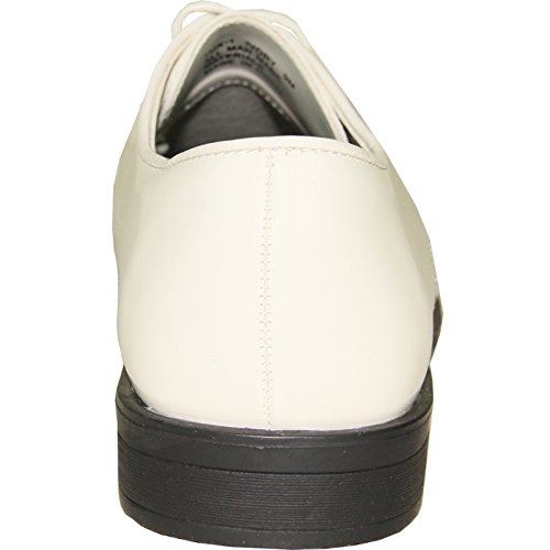 Image of VANGELO Men Dress Shoe TAB and Tux Oxford Formal Tuxedo for Prom Wedding Uniform Medium and Wide Width Black Grey Ivory White Patent