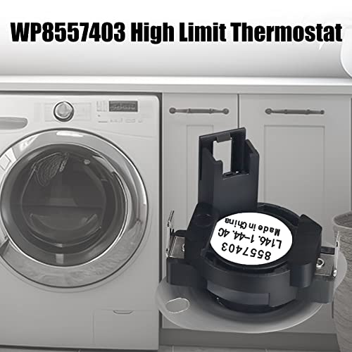Image of 8557403 Dryer High Limit Thermostat Compatible with Whirl-pool May-tag Ken-more Dryers Replaces WP8557403 AP6013164 PS11746386 1180102 EAP11746386